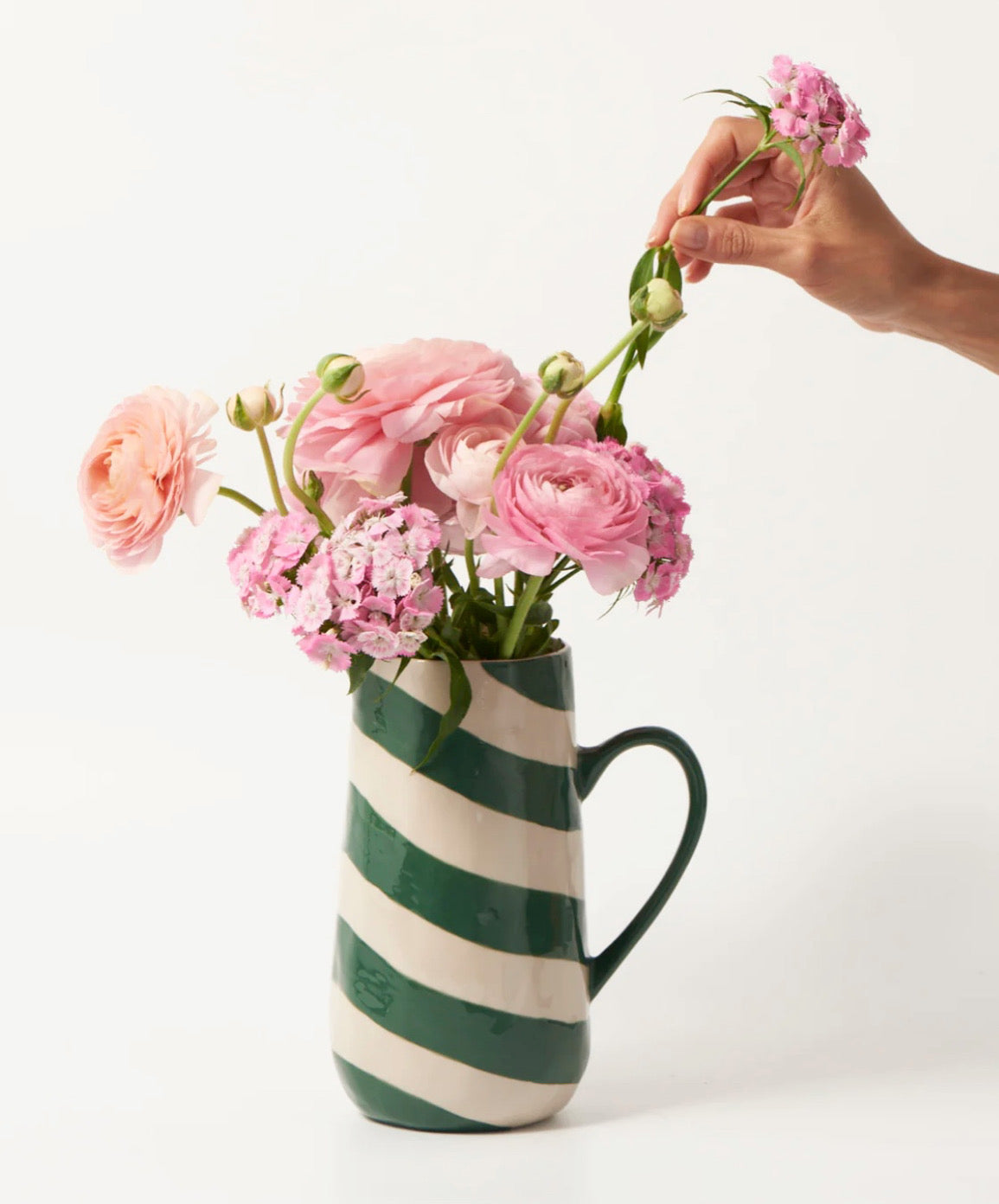 Cabana Stripe Jug Green